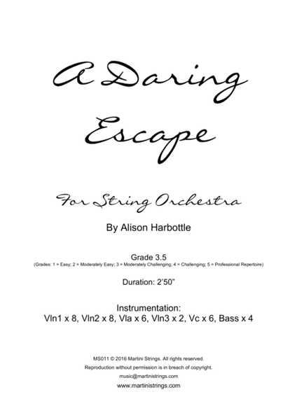 A Daring Escape, for String Orchestra image number null