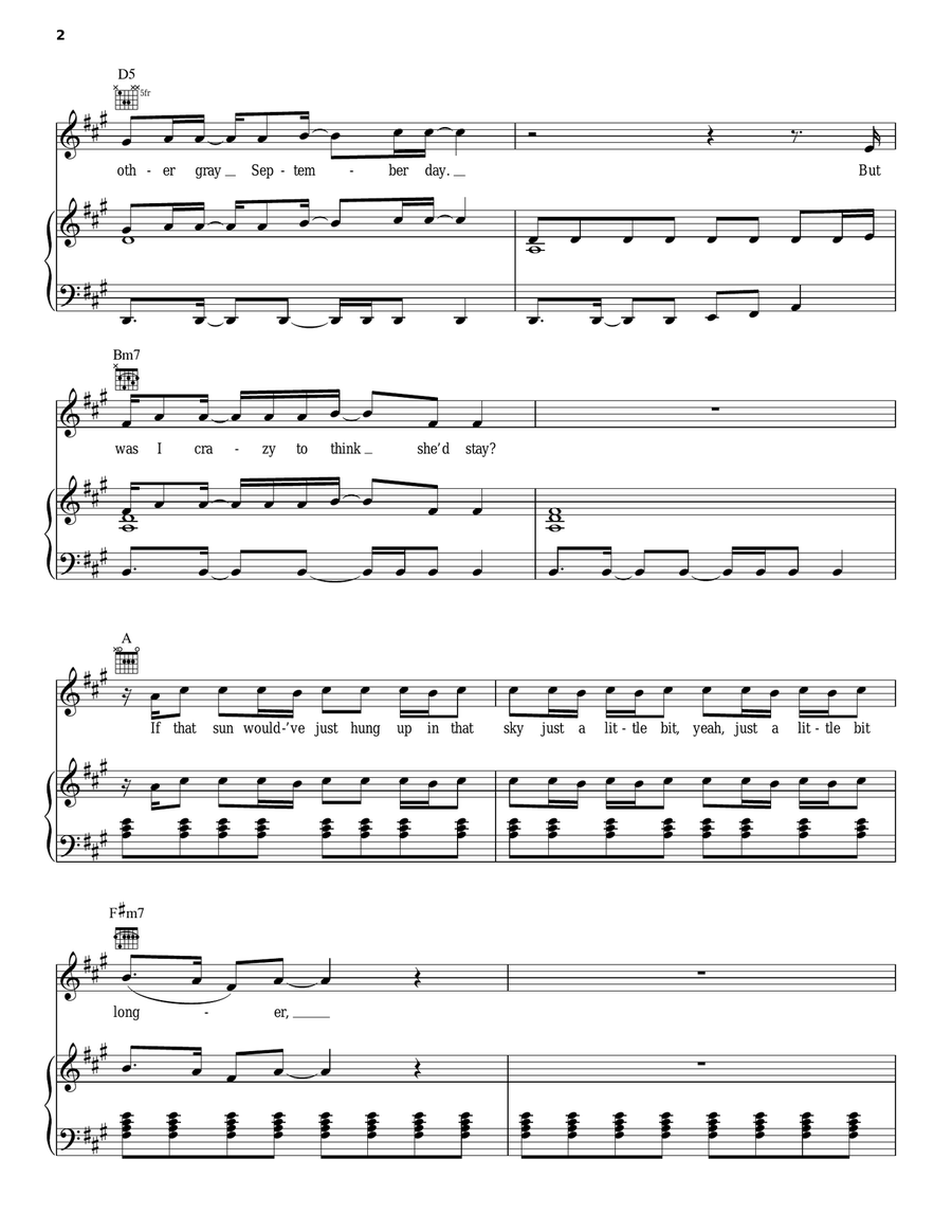 A Little More Summertime A Little More Summertime Piano, Vocal, Guitar scores gallery preview page 2