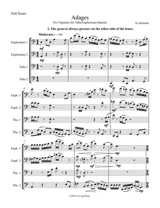 Book cover for Adages for Tuba/Euphonium Quartet