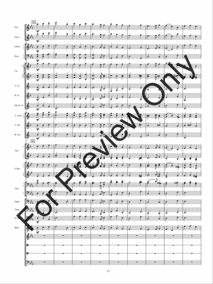Rhapsody On Spanish Carols Concert Band scores gallery preview page 14