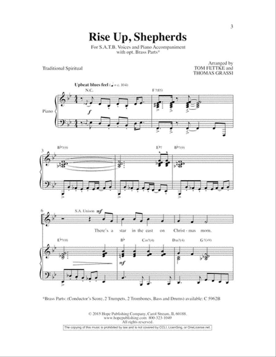 Rise Up, Shepherds Choir scores gallery preview page 3