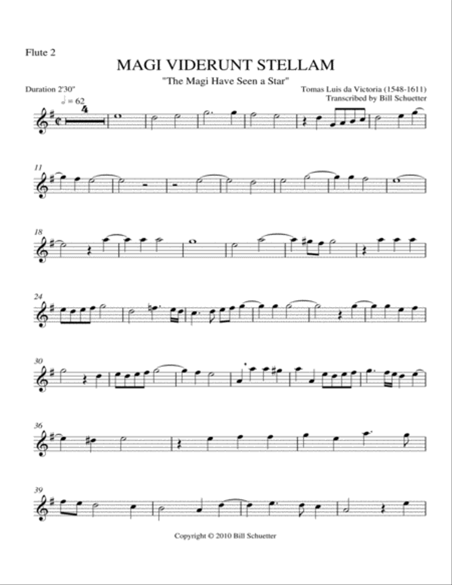 Magi Viderunt Stellam Flute Quartet scores gallery preview page 5