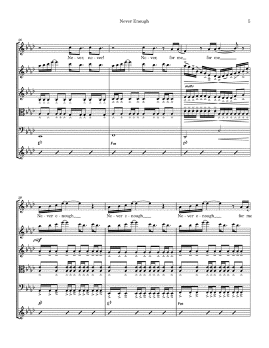 Never Enough String Quartet scores gallery preview page 5