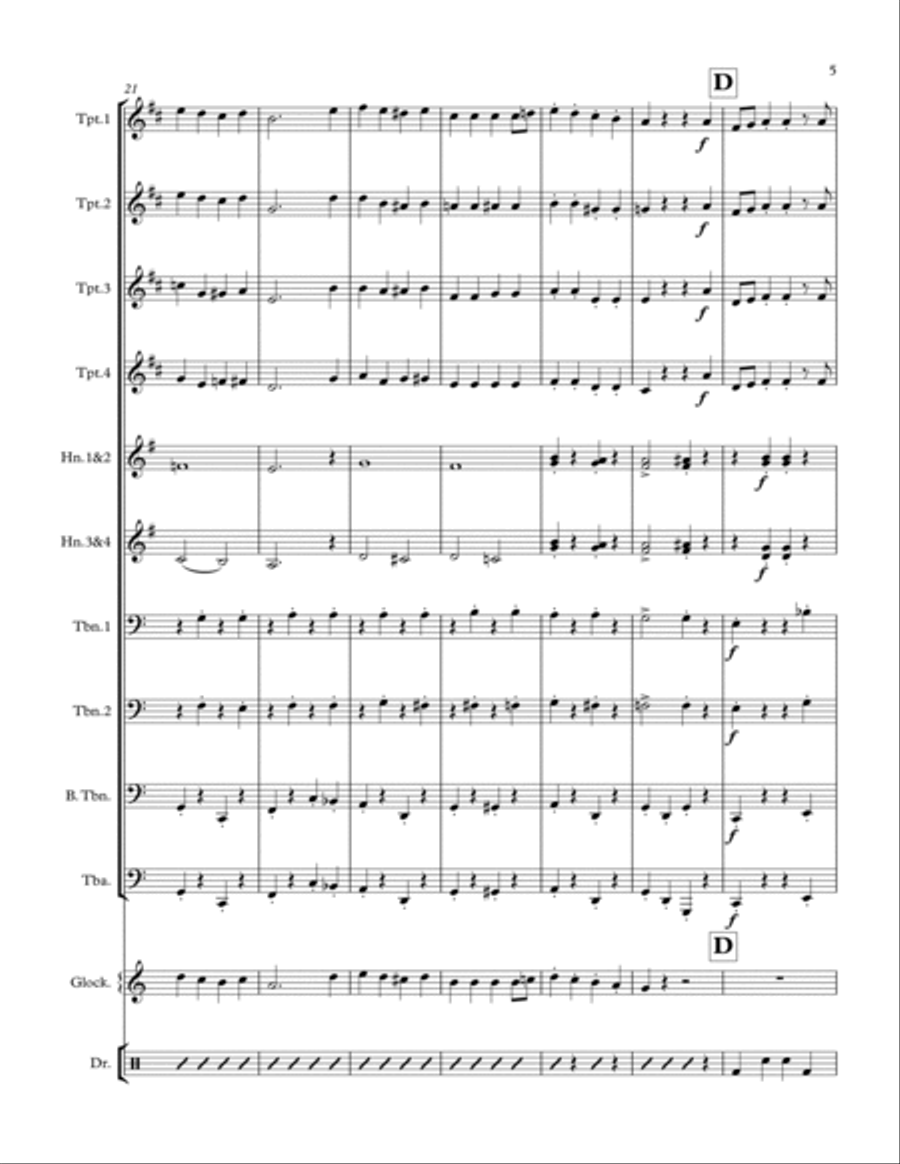 Santa Claus Is Comin' To Town Brass Ensemble scores gallery preview page 5