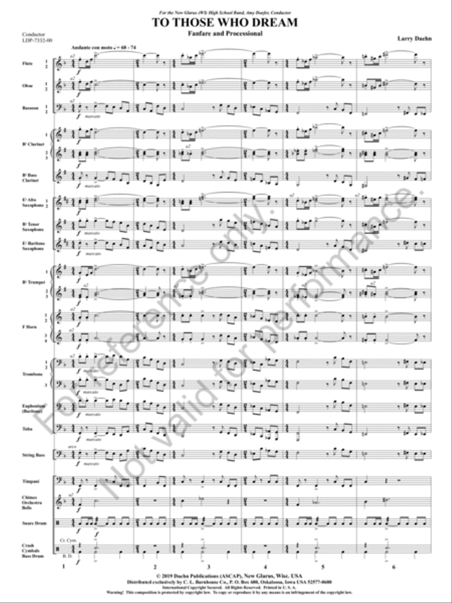 To Those Who Dream Concert Band scores gallery preview page 4