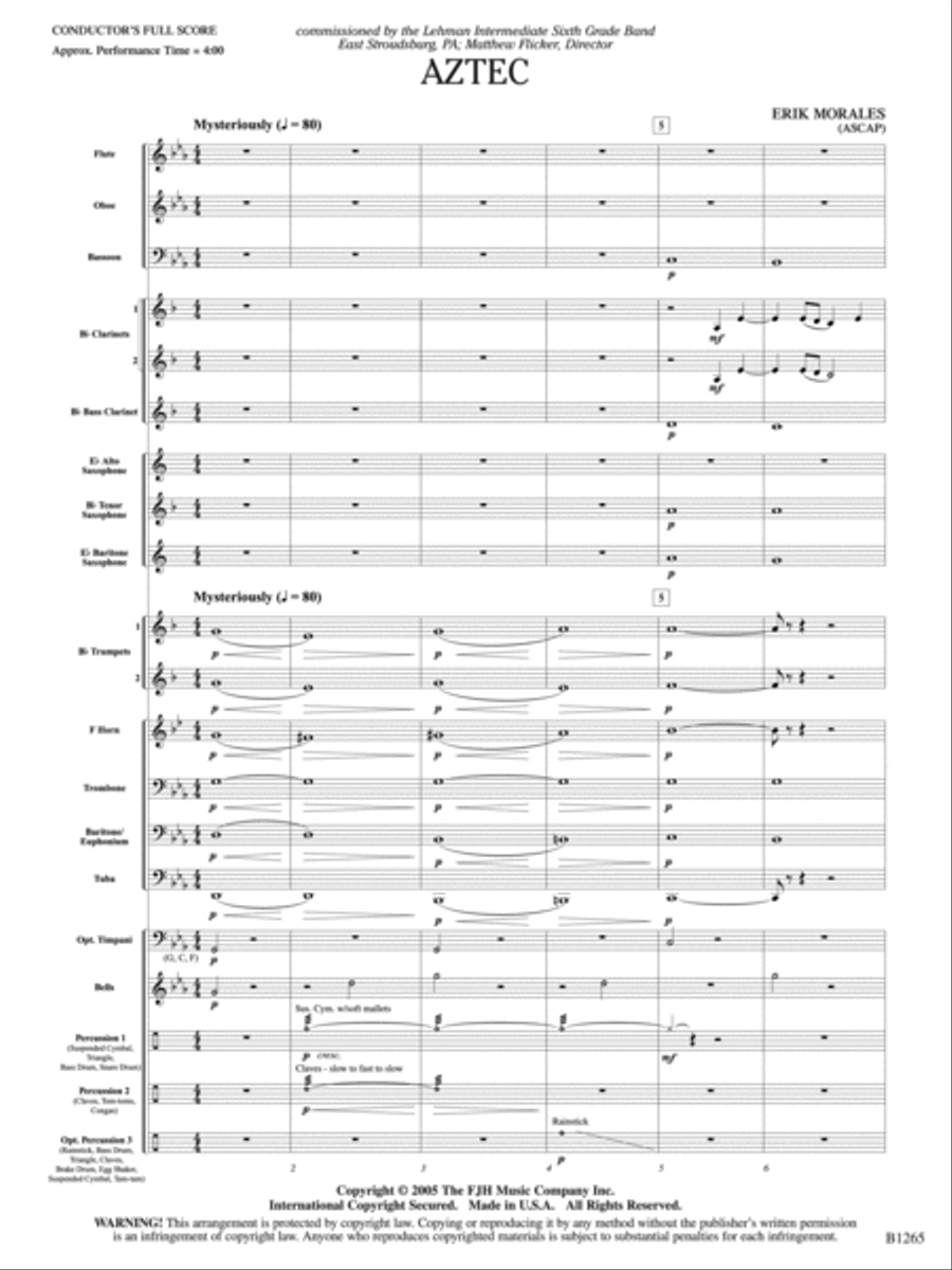 Aztec: Score Concert Band scores gallery preview page 3