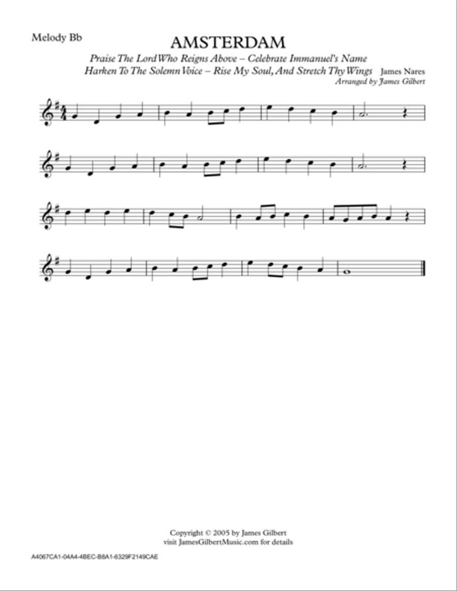 AMSTERDAM (Praise The Lord Who Reigns Above) Small Ensemble scores gallery preview page 6
