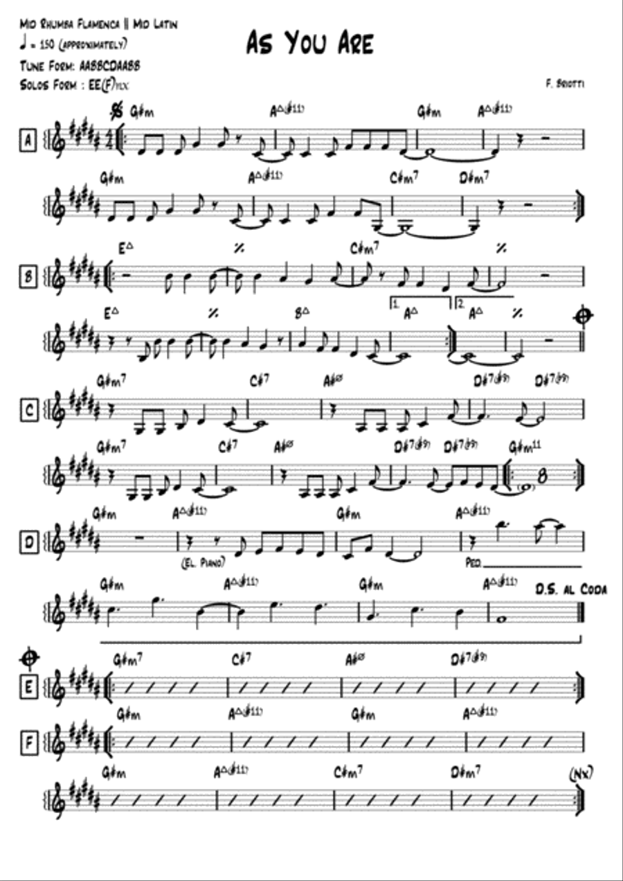 As You Are As You Are Voice scores gallery preview page 1
