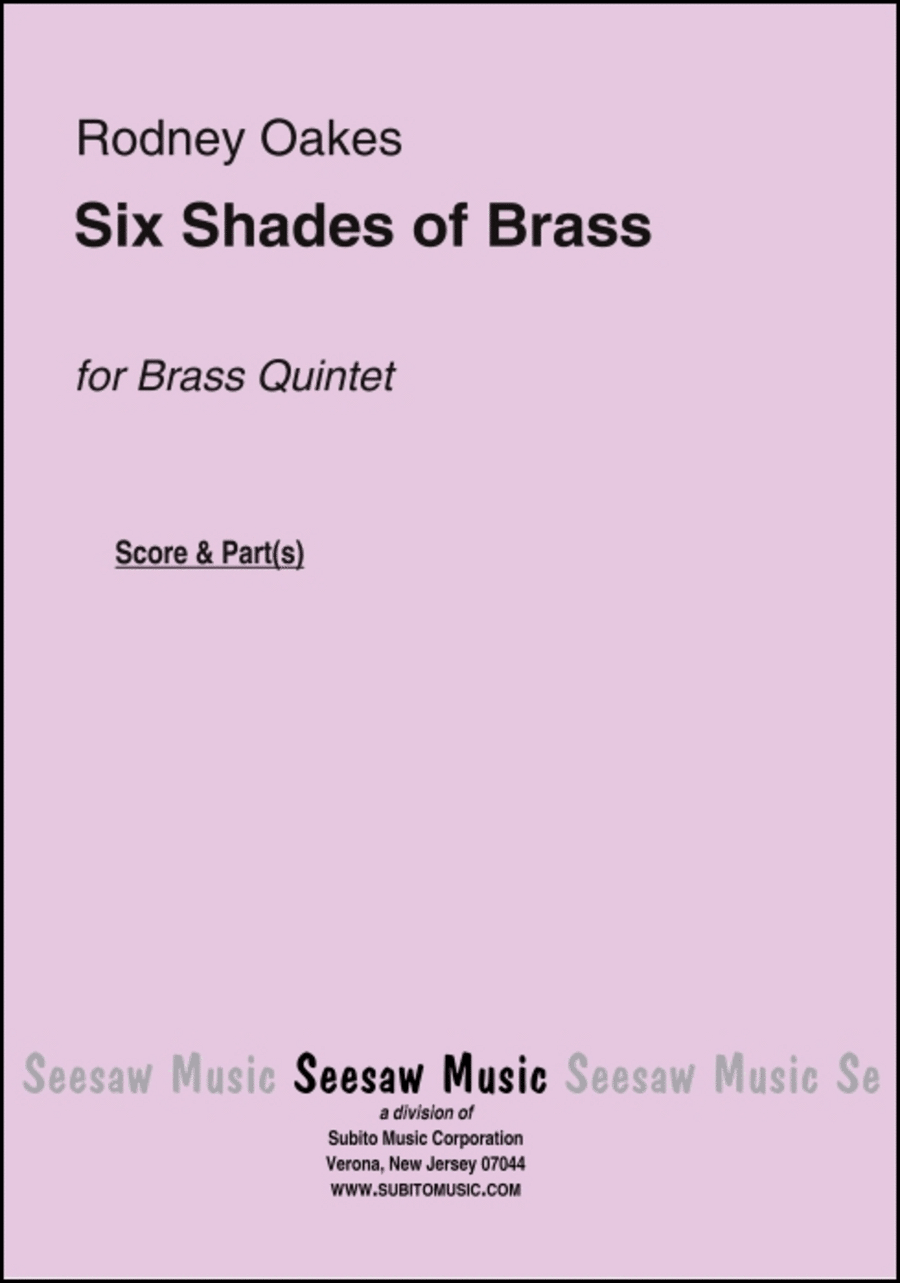 Six Shades of Brass Brass Quartet scores gallery preview page 1