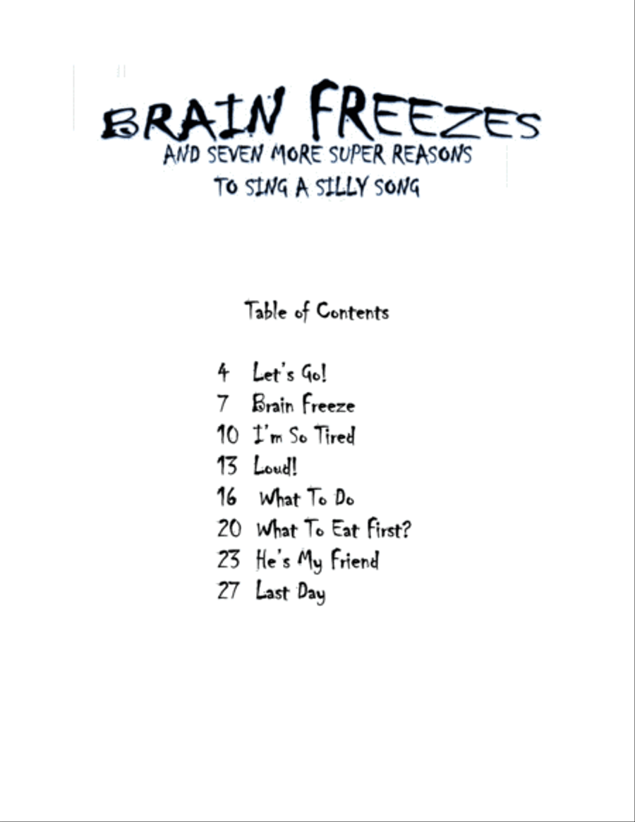 Brain Freezes And Seven More Silly Reasons To Sing A Silly Song Voice Solo scores gallery preview page 3