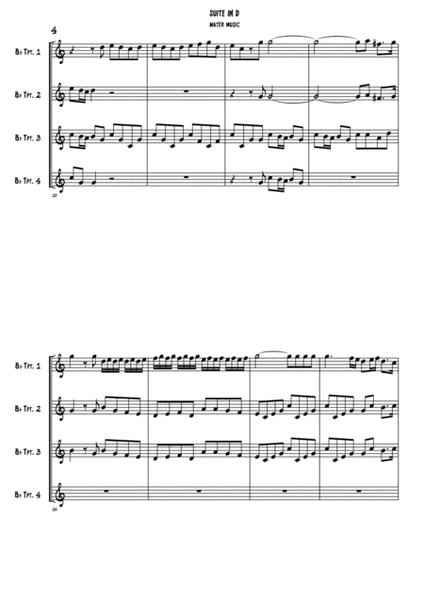 Handel's water music - 1st movement for Trumpet/Brass quartet image number null
