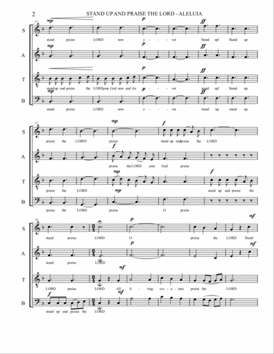 STAND UP AND PRAISE THE LORD - ALLELUIA 4-Part scores gallery preview page 2
