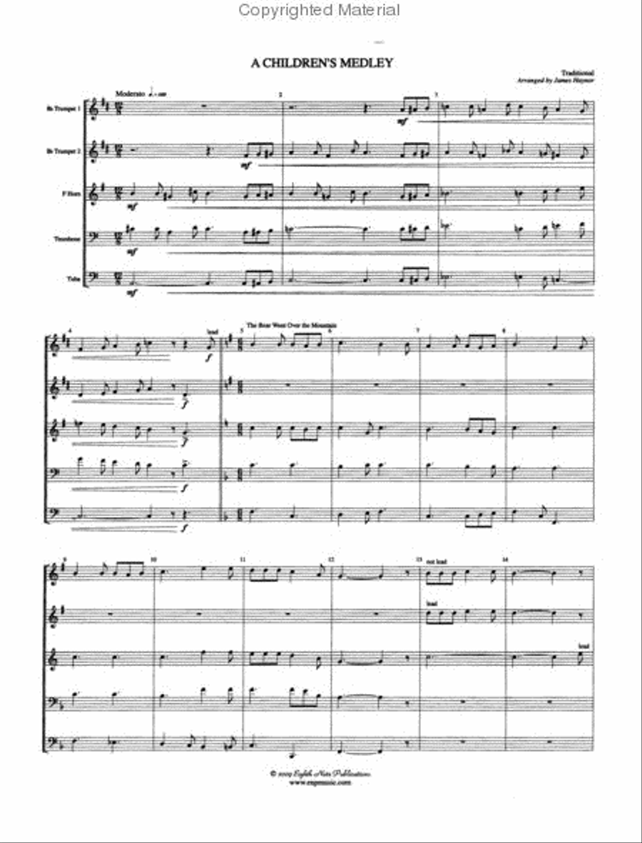 A Children's Medley Brass Quintet scores gallery preview page 2