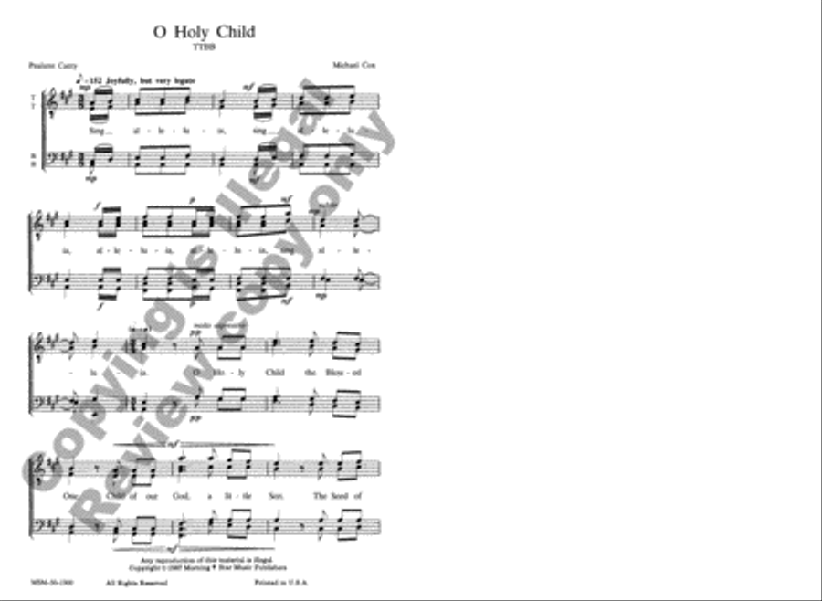 O Holy Child TTBB scores gallery preview page 2