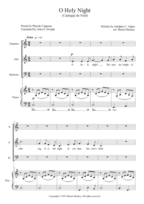 O Holy Night - SAB choir and piano