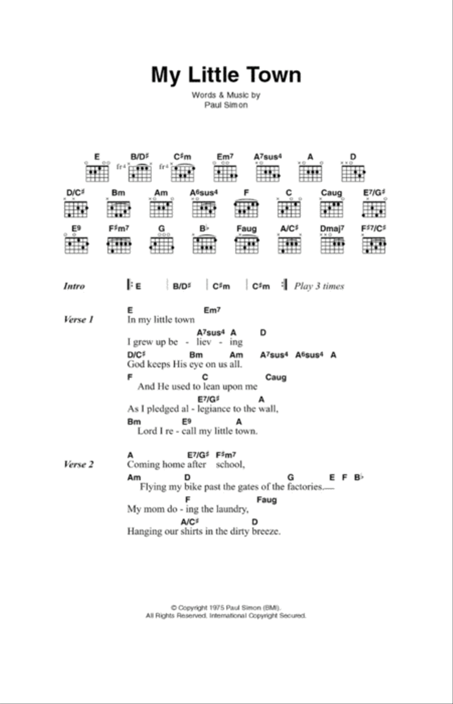 My Little Town Acoustic Guitar scores gallery preview page 1
