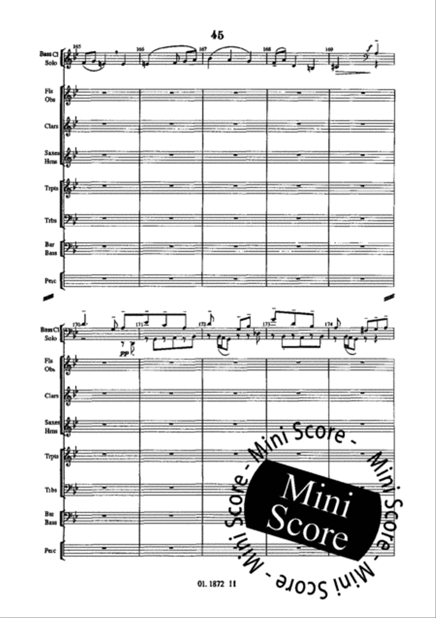 Concerto for Bass Clarinet and Band Concert Band scores gallery preview page 49