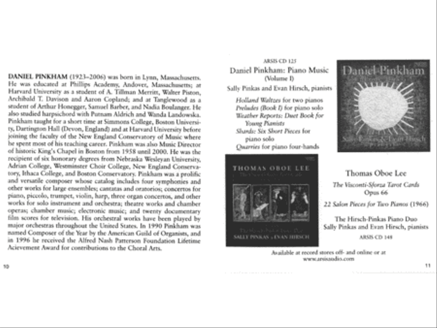 Daniel Pinkham: Piano Music, Volume II Piano scores gallery preview page 7