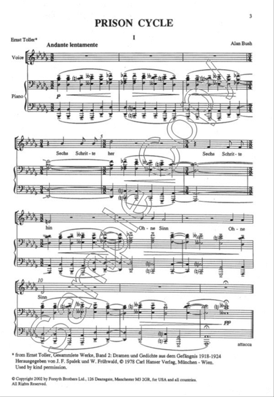 Prison Cycle Mezzo-Soprano Voice scores gallery preview page 3