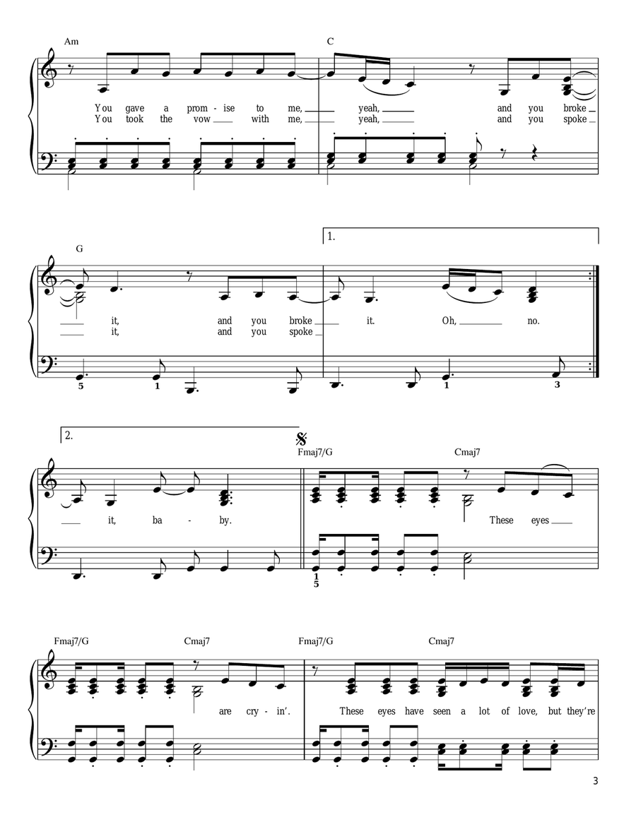These Eyes These Eyes Easy Piano scores gallery preview page 3