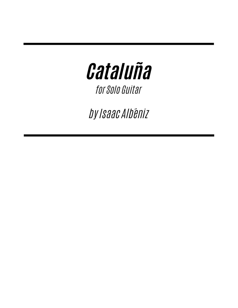 Cataluña (for Solo Guitar) (Melody only) Acoustic Guitar scores gallery preview page 1
