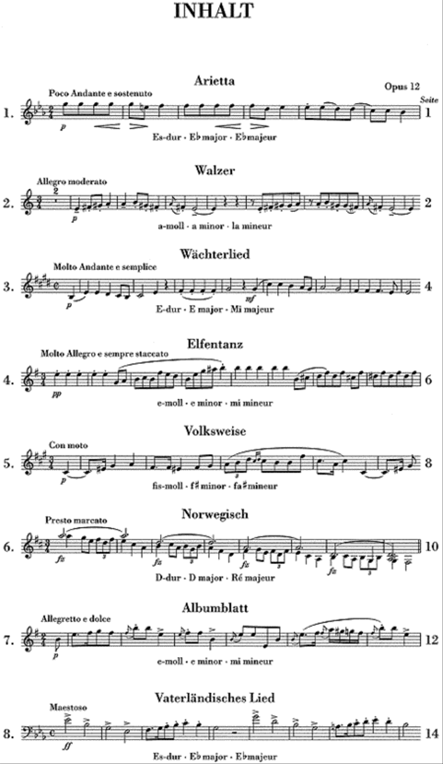Lyric Pieces, Volume I Op. 12 Piano Solo scores gallery preview page 2