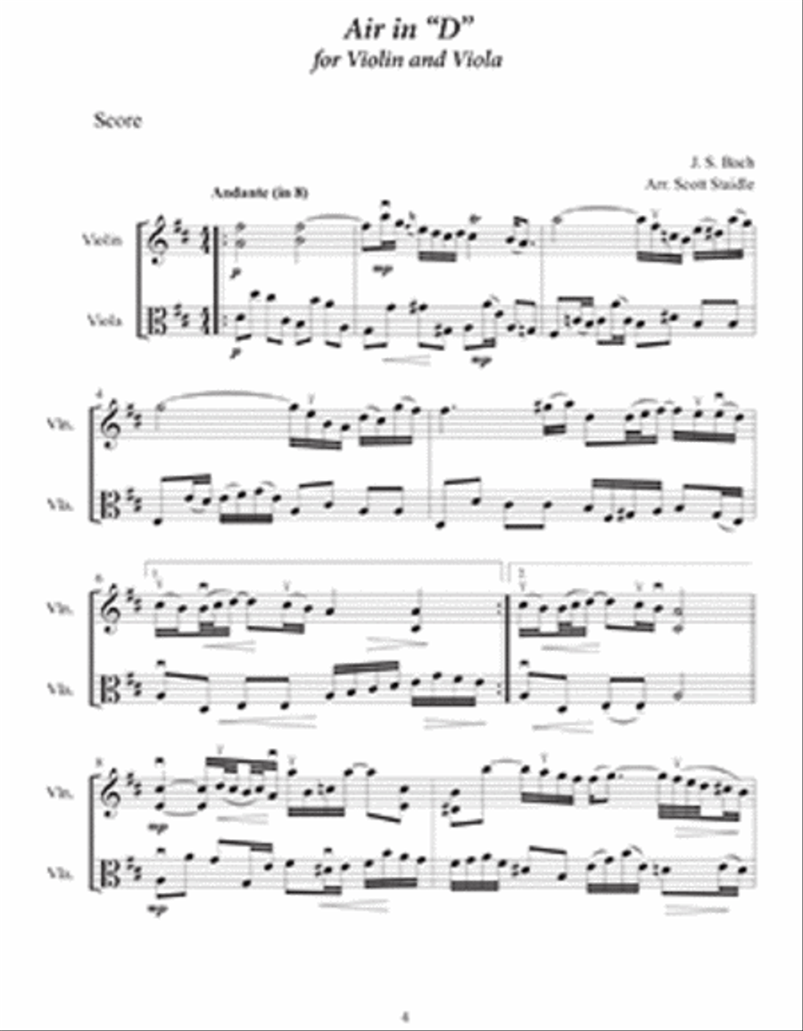Wedding Music for Violin and Viola Viola scores gallery preview page 2