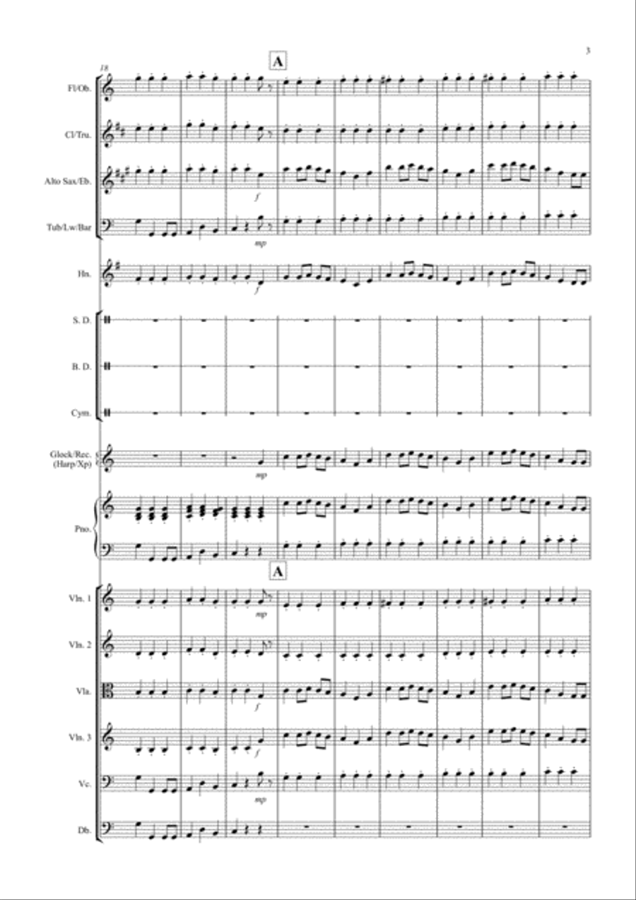 We Wish you a Merry Christmas for Flexible School Ensemble/Orchestra Large Ensemble scores gallery preview page 3