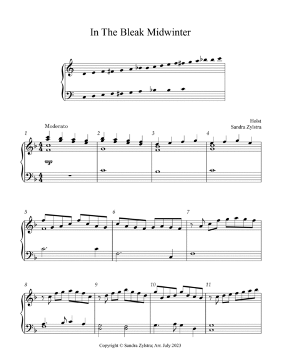 In The Bleak Midwinter (3 octave handbells) 3-Octaves scores gallery preview page 2