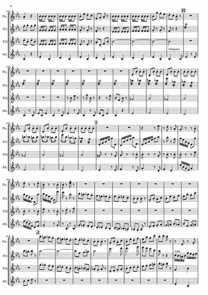 Johann Strauss II - Perpetuum Mobile for Flute Quartet