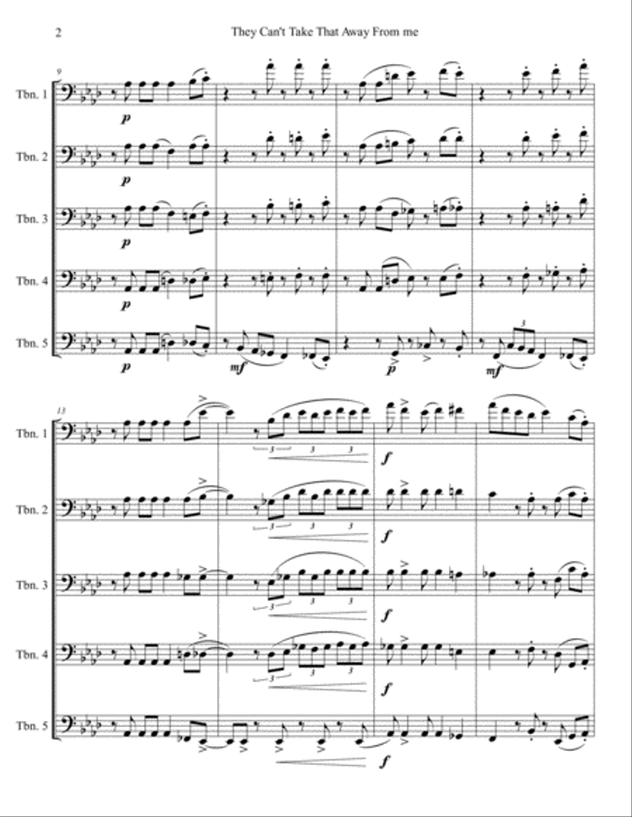 They Can't Take That Away From Me Brass Ensemble scores gallery preview page 3