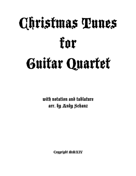 Christmas Tunes for Guitar Quartet