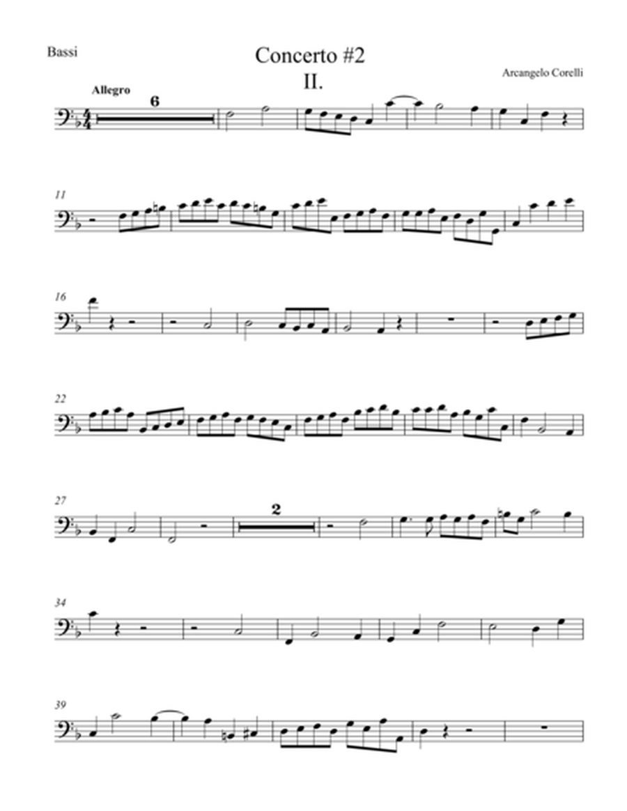 Concerto Grosso Op. 6 #2 Movement II