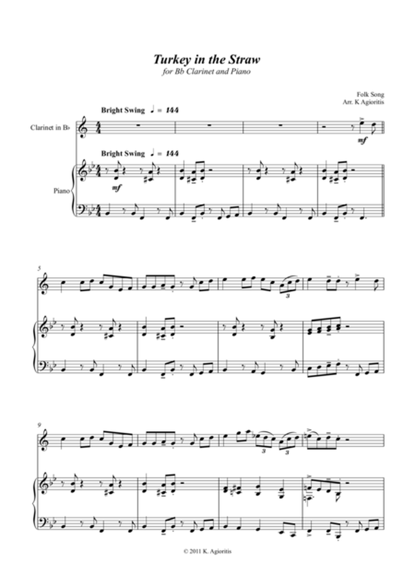 Turkey in the Straw - a Jazz Arrangement - for Bb Clarinet and Piano image number null
