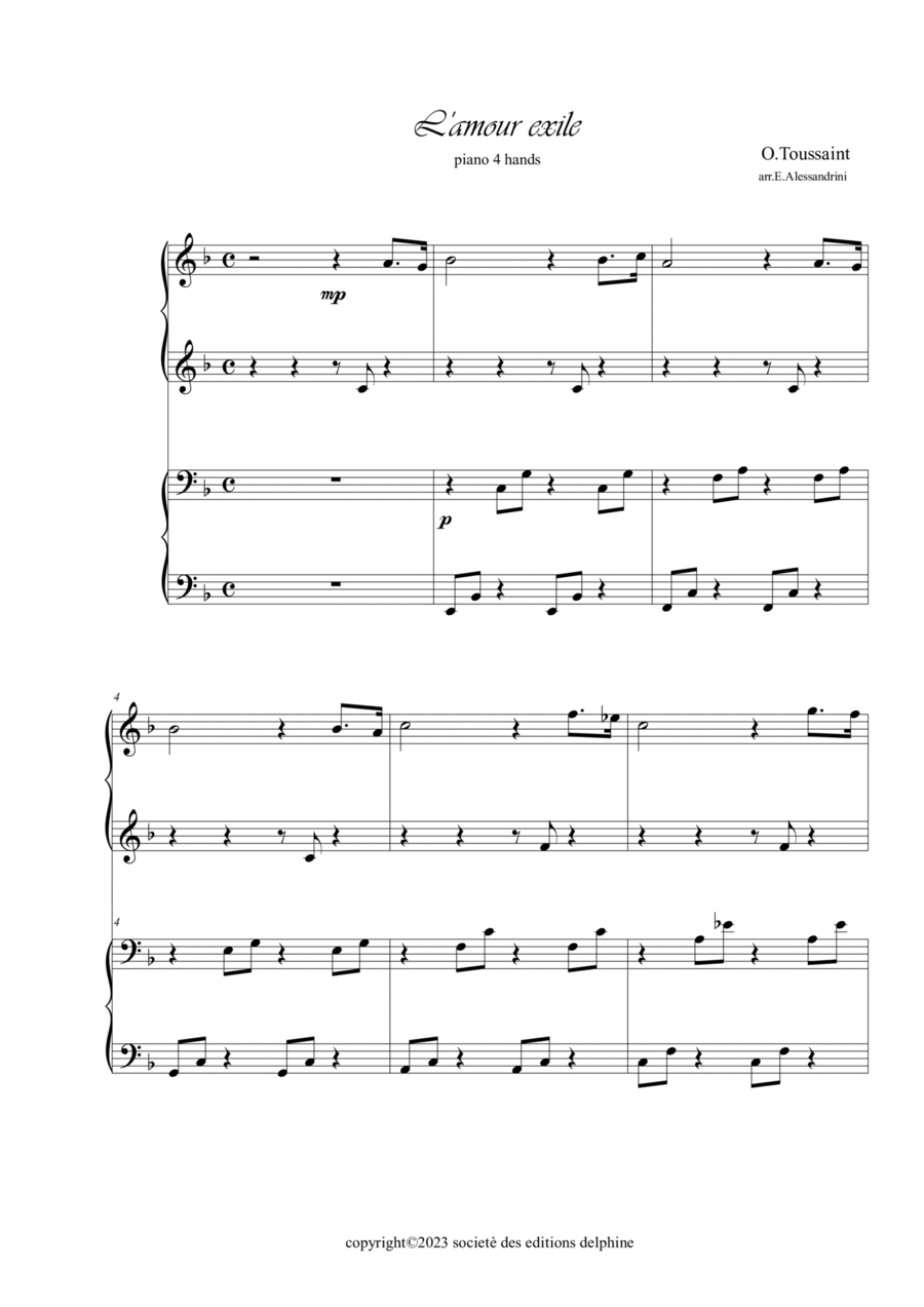 L'amour Exile Piano Method scores gallery preview page 1
