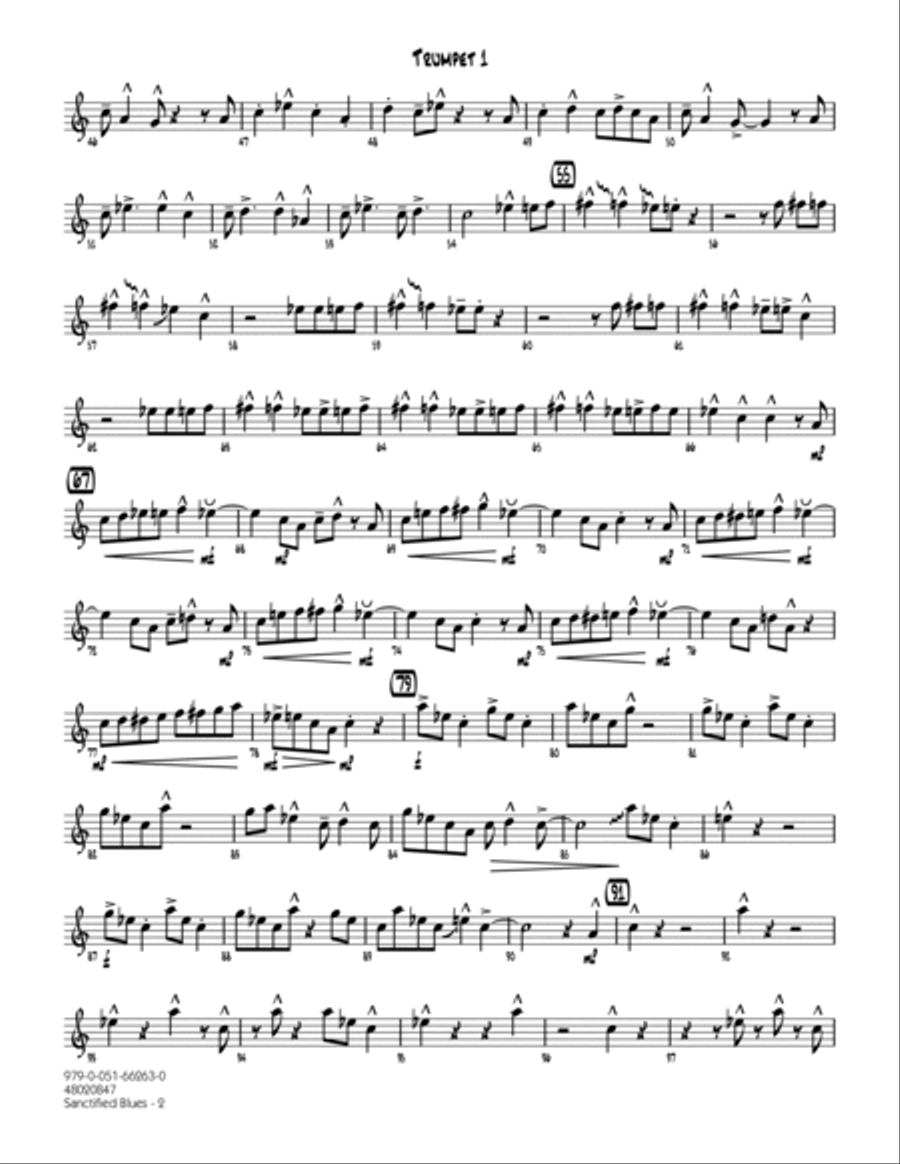 Sanctified Blues (Family) - Trumpet 1 Jazz Ensemble scores gallery preview page 2