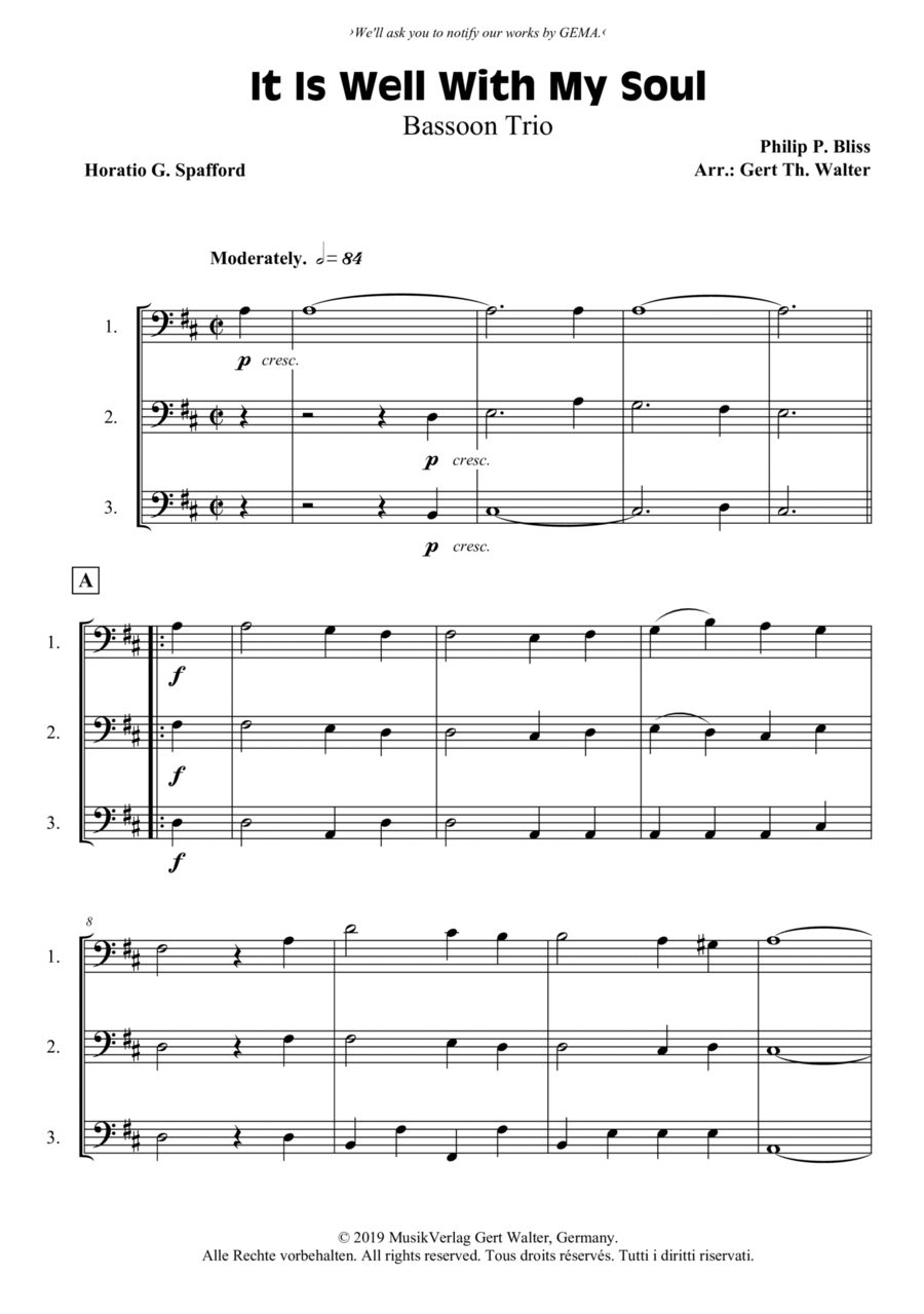 It Is Well With My Soul Woodwind Trio scores gallery preview page 1