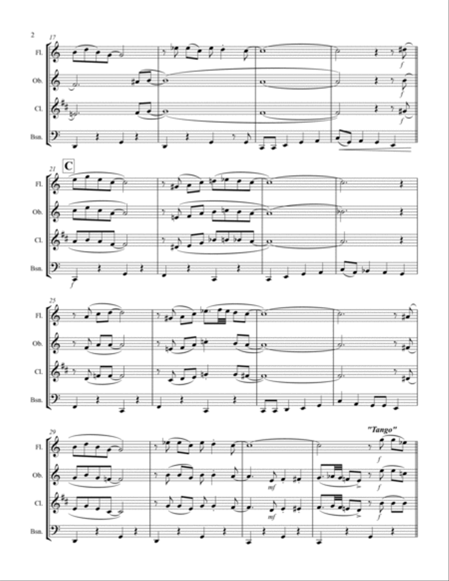 St. Louis Blues (for Woodwind Quartet) Woodwind Quartet scores gallery preview page 3