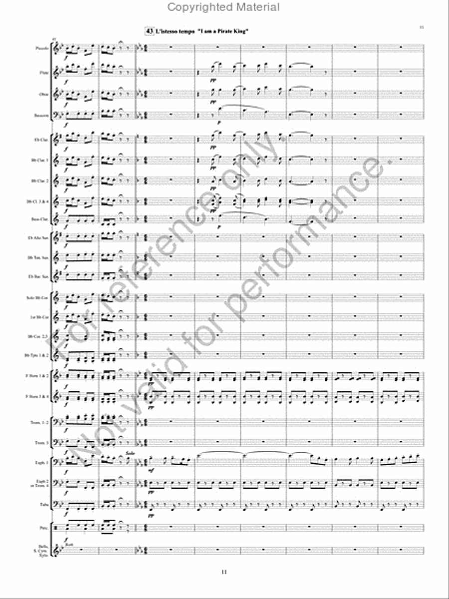 The Pirates of Penzance Concert Band scores gallery preview page 12