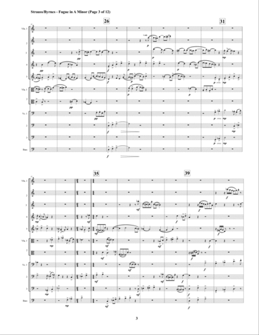 Fugue in A Minor by Richard Strauss for Strauss - Fugue (String Orchestra) String Orchestra scores gallery preview page 3