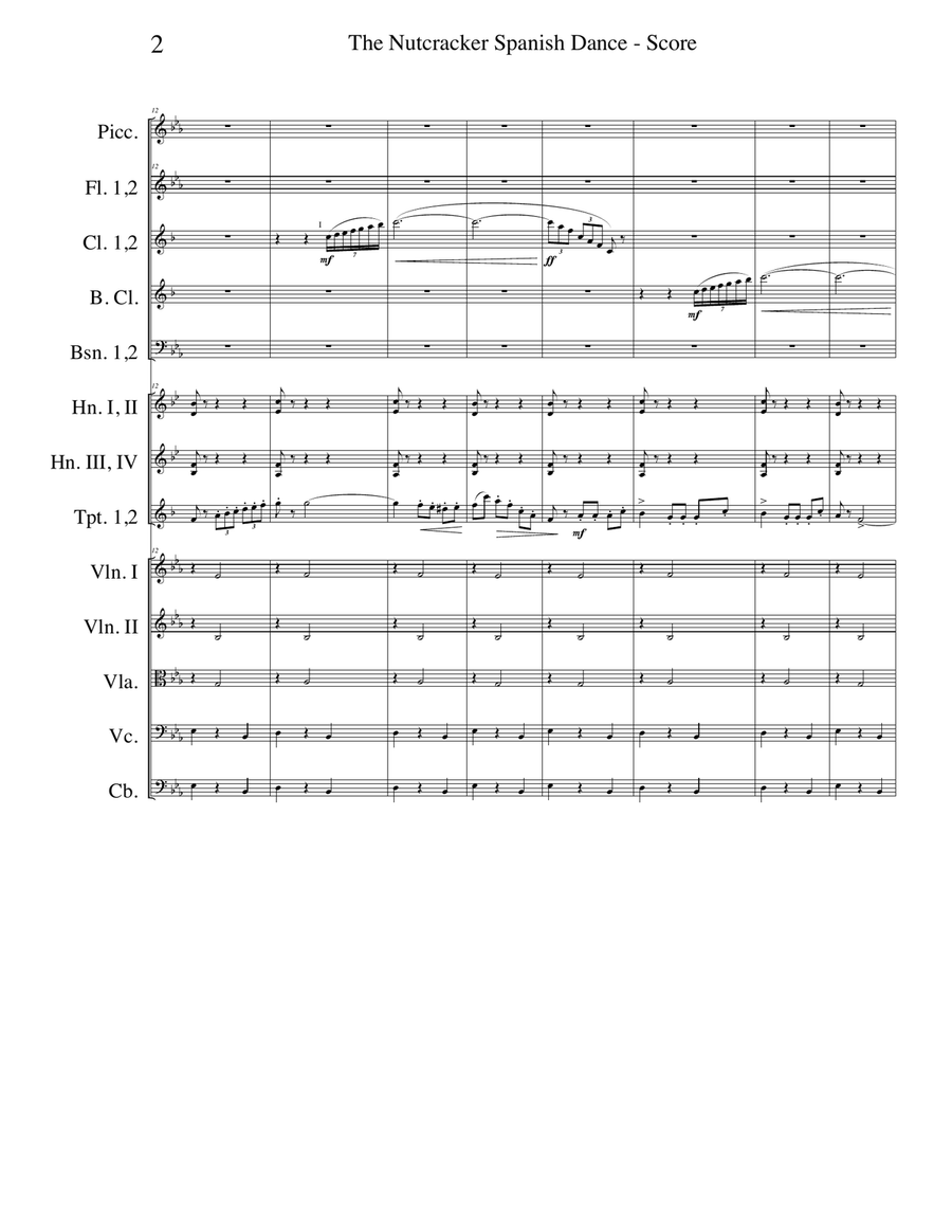 Spanish Dance from The Nutcracker for Full Orchestra Full Orchestra scores gallery preview page 2