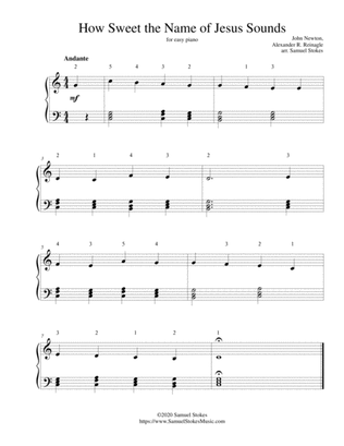 How Sweet the Name of Jesus Sounds - for easy piano