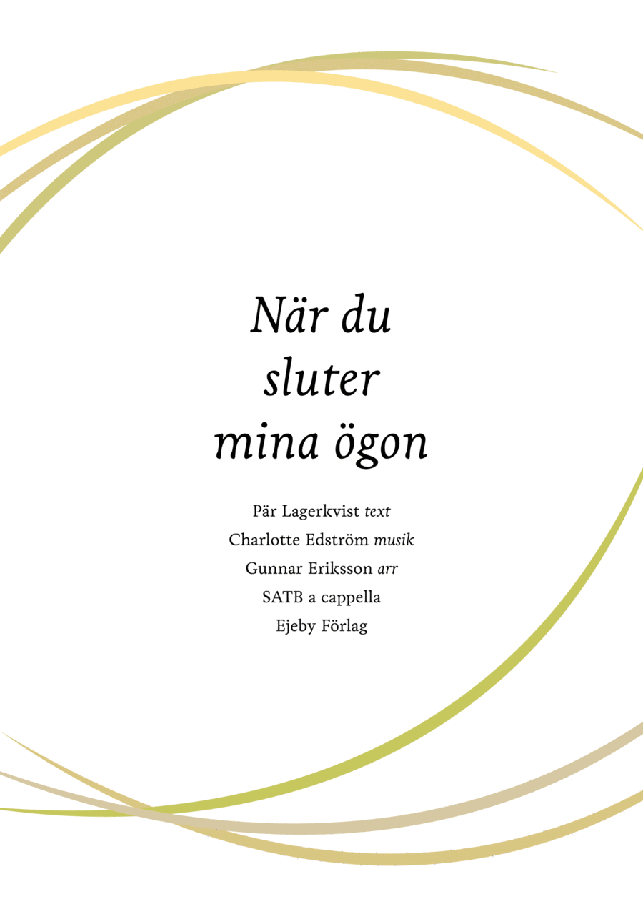 När du sluter mina ögon 4-Part scores gallery preview page 1