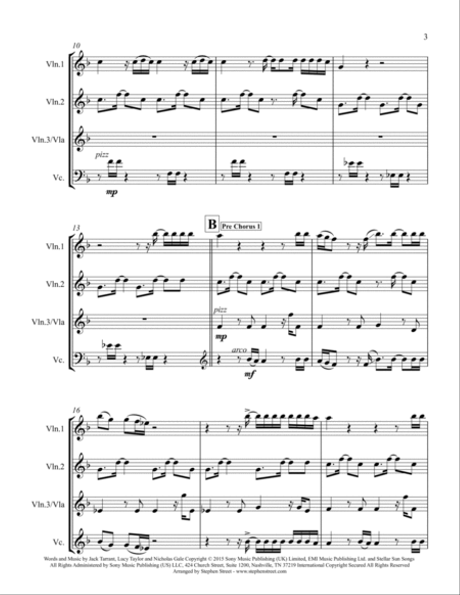 Be The One String Quartet scores gallery preview page 3