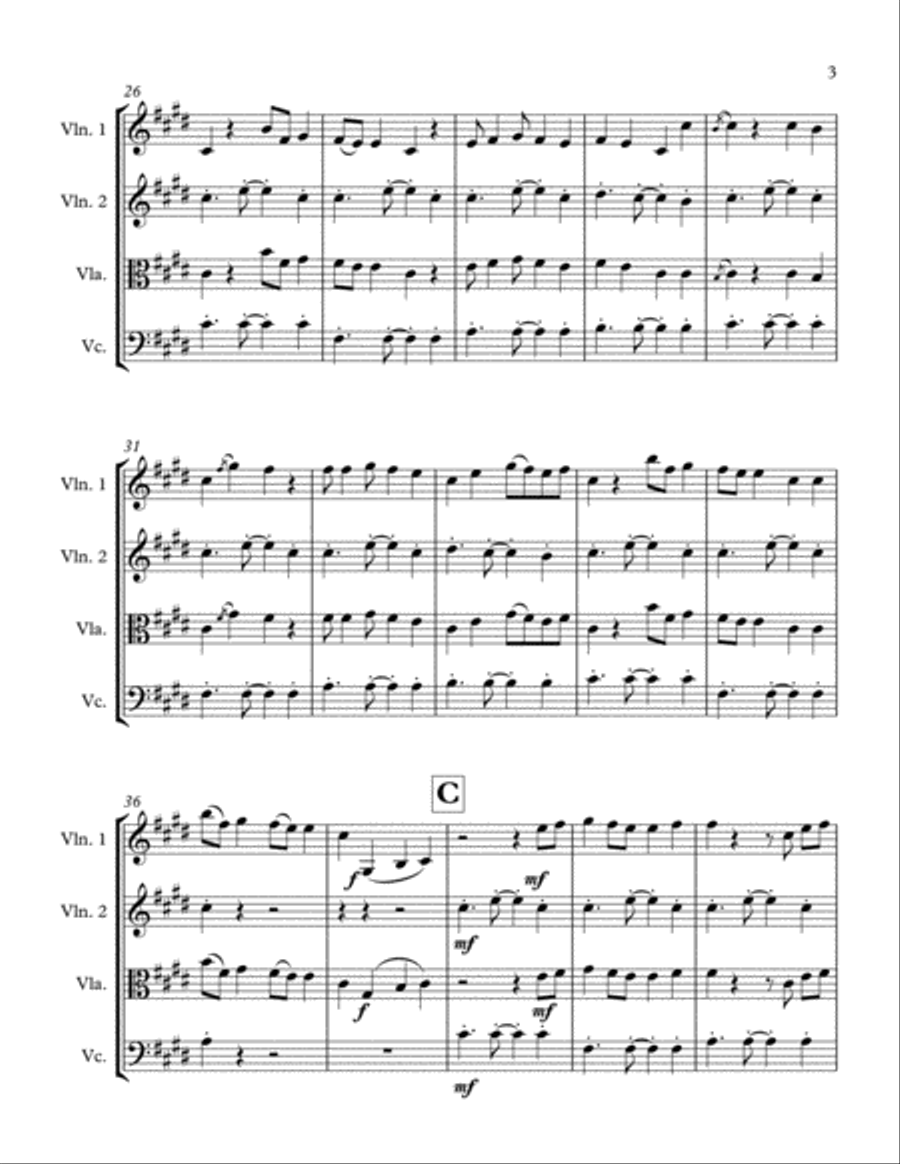 Shape Of You String Quartet scores gallery preview page 4