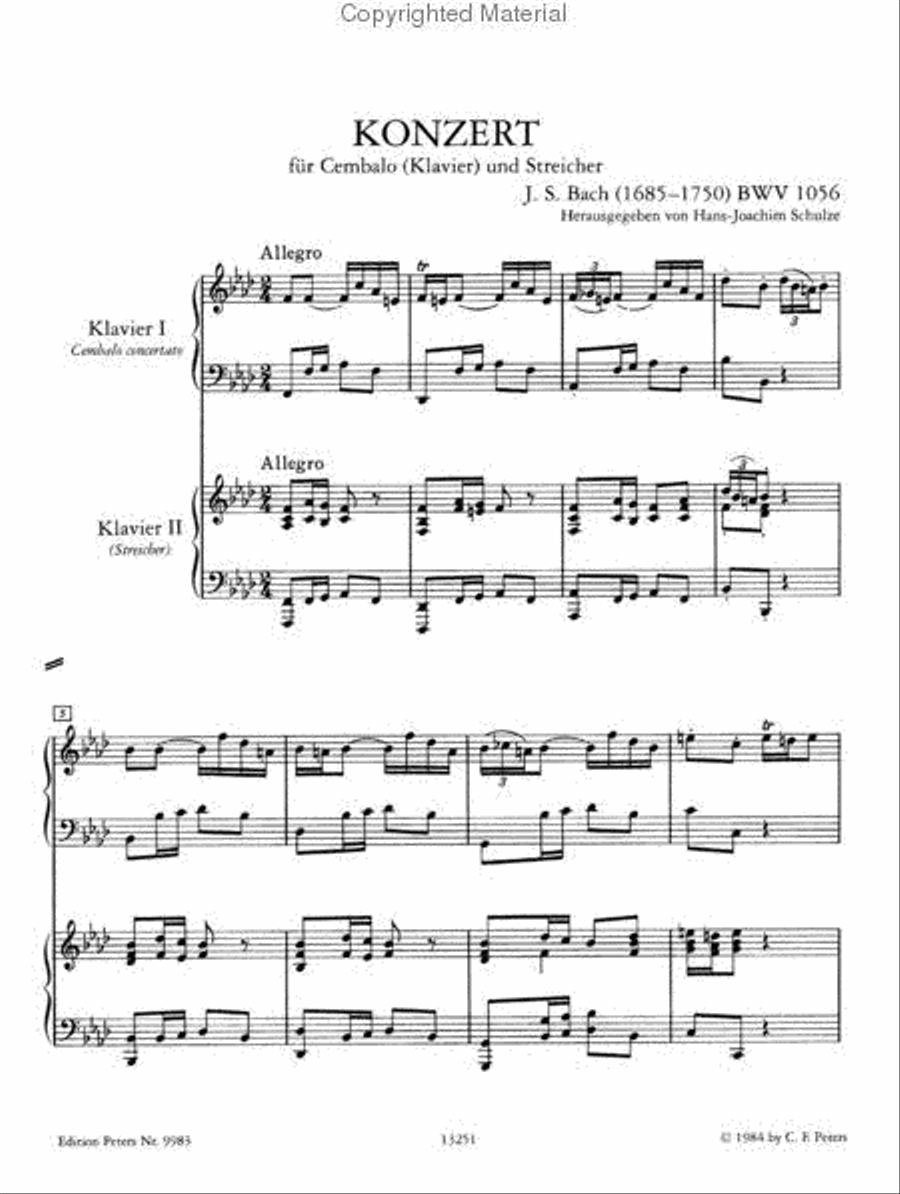 Piano Concerto In F Minor, BWV 1056 Piano Solo scores gallery preview page 3