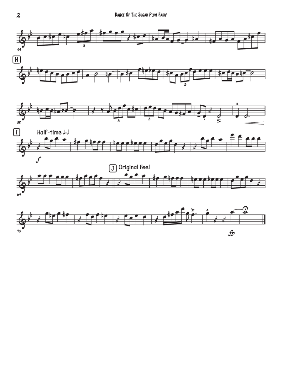 Dance of the Sugar Plum Fairy Saxophone Quartet SATB or AATB Saxophone Quartet scores gallery preview page 2