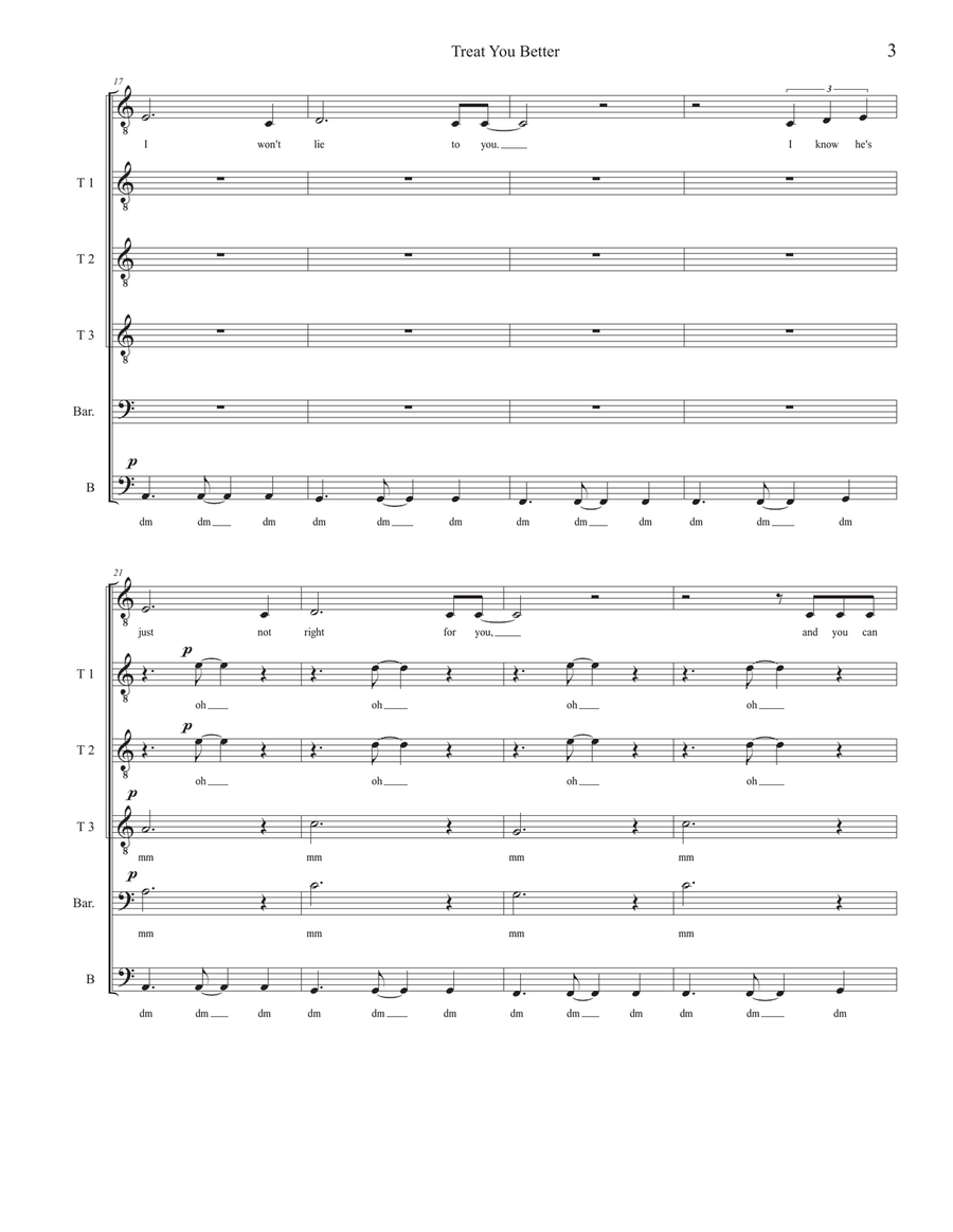 Treat You Better TTBB scores gallery preview page 3
