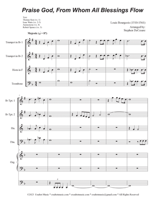 Praise God, From Whom All Blessings Flow (Unison Choir - High Key) (Full Score) - Score Only