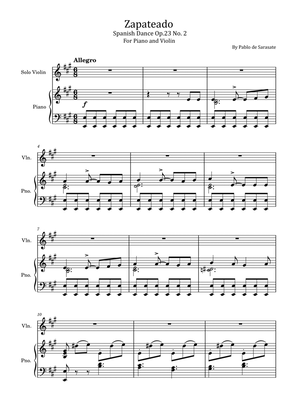 Pablo Sarasate - Zapateado - Spanish Dance Op.23 No. 2 – For Piano and Violin Original